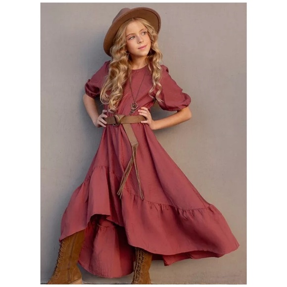 Joyfolie Boho Peasant Prairie Cottagecore Cowgirl Gabriella Dress Terracotta | 7 - Picture 5 of 16